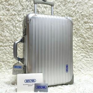 廃盤品 RIMOWA リモワ スーツケース キャリーケース トパーズ TOPAS 35L 機内持ち込み 2輪 アルミニウム 青ロゴ ビジネス タグ 保証書付き