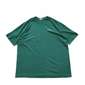 【USA製】 90s Hanes ヘインズ 半袖Tシャツ Tee クルーネック エメラルドグリーン 緑 メンズ XL アメリカ性 プリント ビンテージ 古着 USED