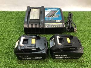 【中古品】makita パワーソースキット(18v4.0Ahバッテリx2/DC18RC充電器)ケース・マックパック無し　ITLQRZV0TYPK