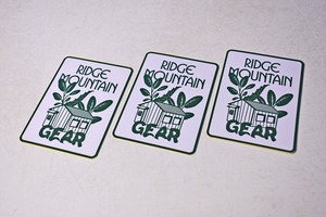 RIDGE MOUNTAIN GEAR ★ リッジマウンテンギア ★ ステッカー ★ シール ★ イラスト ★ アウトドア ★ 5.5x8cm ★ 3枚 ★ 中古品 未使用