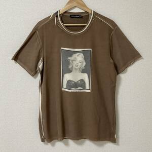 DOLCE&GABBANA マリリンモンロー シルク レイヤード Tシャツ イタリア製 メンズ 48 ドルチェ&ガッバーナ ドルガバ D＆G カットソー 4020379