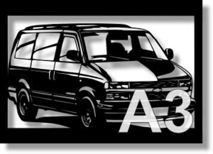 シボレー(Chevrolet) アストロLX CL14Gの切り絵　【A3サイズ】[C3-066]