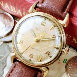 #3103【１円スタート】メンズ 腕時計 ブローバ BULOVA 手巻き 動作品 アンティーク ヴィンテージ 機械式 17石 新品ベルト 3針 1956年