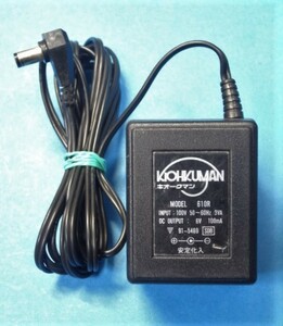 送料無料 即決 ACアダプタ キオークマン KIOHKUMAN DC6V 100mA センターマイナス 管茶A