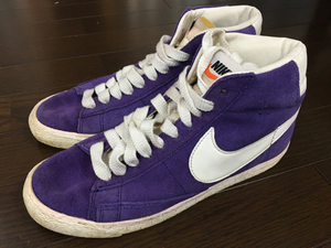 ナイキ NIKE ブレイザー blazer ハイカットスニーカー レディース 23.5cm 紫 パープル スエード