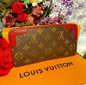 ルイヴィトン LOUIS VUITTON モノグラム レティーロ ジッピーウォレット 長財布 赤