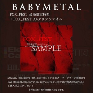 【貴重 】FOX_FEST 会場限定！非売品！特典！クリアファイル 音源 旧譜 購入特典 BABYMETALフェス ベビーメタル callboy poriphia 赤子金属