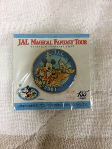 即決30円！未開封 JAL マジカルファンタジーツアー 2001　オリジナルピンバッジ♪送料120円（定形外/補償無）飛行機　ディズニー　ミッキー