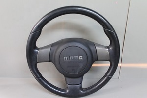 タント カスタム ターボ RS 前期 (L375S) 純正OP MOMO モモ ハンドル ステアリングホイール ホーンパット レザー モモステ p046214