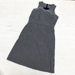 1554◎ BROOKS BROTHERS ブルックスブラザーズ トップス Aライン ノースリーブ ワンピース 膝丈 ネイビー レディース6