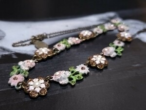 【Michal Negrin】ミハエルネグリン/スワロフスキー&パールフラワーネックレス