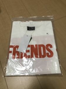 【Mサイズ】vlone FRIENDS long sleeve shirt tee white x orange ヴィーロン 新品 未使用 ロンT Tシャツ 長袖 白 オレンジ pop up 購入