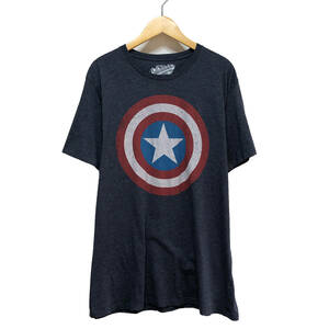 【980円スタート】 USA 古着 半袖 Tシャツ マーベル MARVEL キャプテンアメリカ ロゴ プリント オールドネイビー 古着卸 BA0433