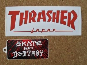 2枚セット　THRASH スラッシャー ステッカー スケートボード skateboard skate SK8 スケートボード JAPAN　マガジン