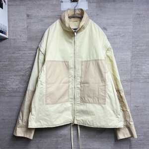 JIL SANDER+ ジルサンダープラス ZIP SLEEVE PANELLED WINDBREAKER ジャケット ベスト イエロー系（画像参照） size46 【中目黒B07】