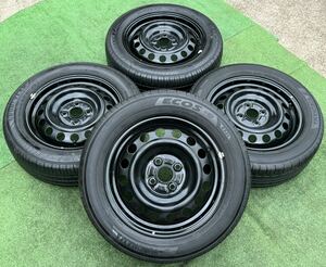 トヨタ 純正 15インチ スチールホイール& GOOD YEAR /YOKOHAMA 185/60R15 ラジアルタイヤ4本セット★ アクア ヤリス ヴィッツ等に★AN271