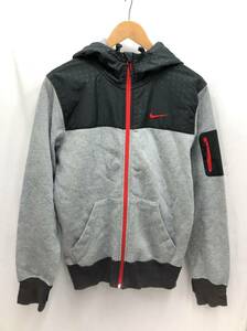 NIKE 裏起毛 ジップアップ パーカー メンズ L ブラックxグレー スウェットxナイロン ナイキ 24111303