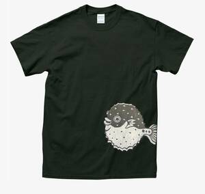 魚Tシャツ　フグ　ふぐ　河豚　メンズシャツ　オリジナルデザインtシャツ　送料無料