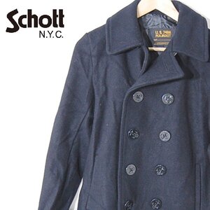 ショットSchott■【良品】 U.S.A.製 ピージャケット ピーコート U.S.740N PEA JACKET■34■ブラック ※NK4d02255