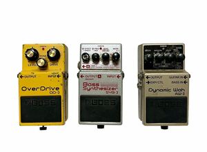 1円〜② BOSS エフェクター 3点まとめ売り ①Over Drive OD-3 ②Dynamic Wah AW-3③Bass Synthesizer SYB-3