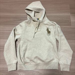 メンズ Sサイズ 170/92A POLO RALPH LAUREN ポロ ラルフローレン プルオーバー パーカー フーディ ビッグポニー 刺繍 ベージュ スウェット