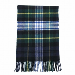 美品 ジョンストンズ Johnstons カシミヤ100％ チェック マフラー 中判ストール ショール 総柄 Woven Scarf 190x35cm Dress Gordon/■U63