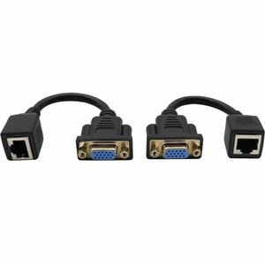 VGA LAN RJ45ケーブル VGAエクステンダーネットワークアダプター VGA15ピンポートメス-RJ45メス Cat5 / 6イーサネットLAN （15Cm 2PACK）