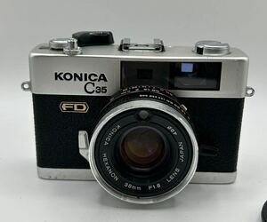 1円スタート KONICA コニカ フィルムカメラ C35 コンパクトカメラ FD HEXANON 38㎜ F1.8 カメラ カバー付き