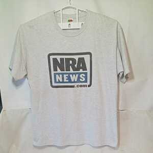 zcl-05t♪アメリカ古着フルーツオブザルーム製NRA NEWS .comアメリカライフル協会? TシャツUSサイズ－XL グレー 