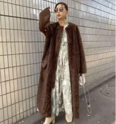 REVERSIBLE TWIN BOA COAT ブラウン