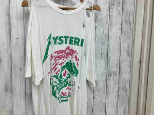 HYSTERIC GLAMOUR 01221CT10 ダメージTシャツ ホワイト コットン 半袖Tシャツ・カットソー