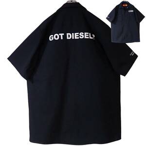 5775/美品RED KAP 半袖 ワークシャツ L●GOT DIESEL? TECH UNIVERSAL TECHNICAL INSTITUTE Ready to Work●洗濯プレス済●ネコポス可●古着