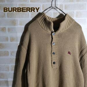 BURBERRY　ニット　セーター　キャメル　ハーフボタン