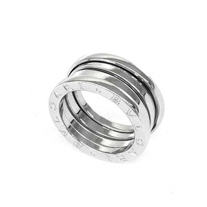 美品◆BVLGARI ブルガリ B-zero1 リング Sサイズ◆ シルバーカラー K18WG レディース 総重量:9g 指輪 ring jewelry ジュエリー