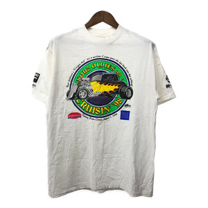 SALE///// 90年代 ONEITA オニータ KODZ OLDIES 99.1 レーシング 半袖Ｔシャツ シングルステッチ ホワイト (メンズ LARGE) Q5639