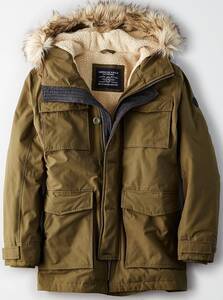 * AE アメリカンイーグル AEO Expedition Parka Jacket エクスペディション ダウンジャケット フードジャケット L / Olive * 