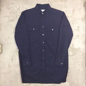 【格安】Elan UNITED ARROWS GREEN LABEL RELAXING エラン ユナイテッドアローズ 長袖シャツ ロング丈 サイズ36 メンズ ネイビー C-428