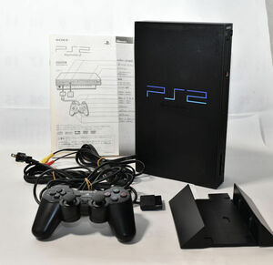 ソニー プレイステーション２，PlayStation 2 SCPH-50000 NB, MIDNIGHT BLACK　 縦置きスタンド、付属品、説明書、元箱
