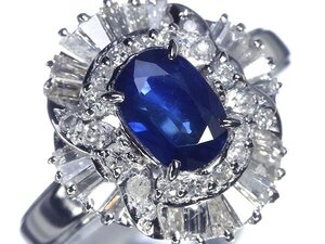 KM13487T【1円～】新品仕上【RK宝石】≪Sapphire≫ 豪華!! 極上サファイア 大粒1.35ct!! 上質ダイヤモンド 0.65ct Pt900 高級リング ダイヤ