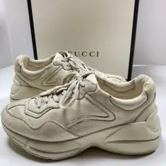 GUCCI RHYTON ライトン ヴィンテージ加工レザー スニーカー