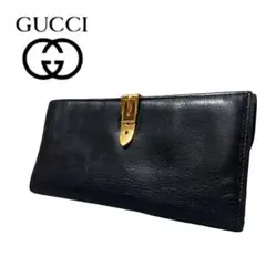 【美品♪】GUCCI オールドグッチ Wホック ベルトクリップ レザー 長財布