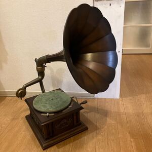 フランス製 オド社 ウッドホーン Les Phonographes de Francois Desire Odobez 木製ラッパ 高級蓄音機 ターンテーブル