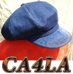 即決■CA4LA■ブルーデニムンピッグウェイドcap■古着