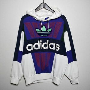 アディダス adidas プルオーバーパーカー デサント製90s ビッグロゴ