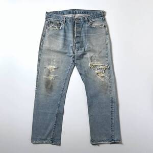 66後期 米国製 オリジナル Levi’s 501 W36 ビンテージ 6刻印 耳 セルビッジ ジーンズ デニムパンツ セルビッチ赤耳 70s~80s アメリカUSA製