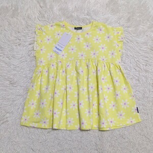 【送料無料】タグ付き未使用　moujonjon　ムージョンジョン　花柄　Tシャツ　トップス　130cm　キッズ　子供服