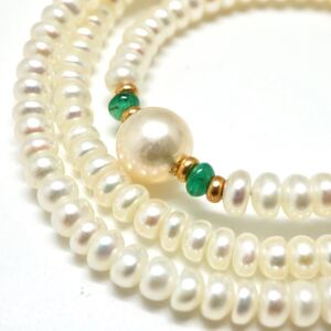 1円〜!!《K18 本真珠ネックレス》N 約9.9g 約40.5cm pearl necklace jewelry パール ジュエリー DD1/DD1.M494