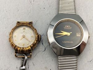 R6.94 1円～ ジャンク品 セイコー SEIKO テクノス TECHNOS レディエルドラド 手巻き 自動巻き 腕時計 レディース 2点セット