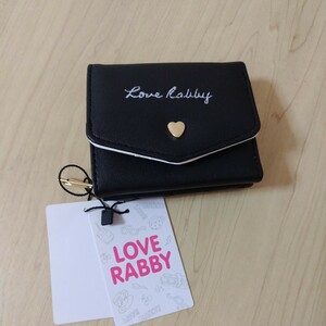 LOVERABBY　ラブラビ　財布　コインケース　ブラック　ハート　タグ付き　三つ折り　小銭入れ　雑貨 女の子 ★新品・未使用★