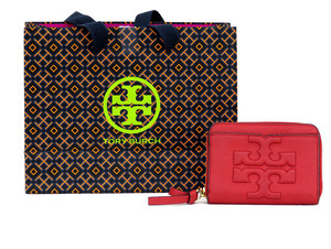 TORY BURCH/トリーバーチ コインケース ボンベティー レザー レッド ラウンドファスナー 小銭入れ